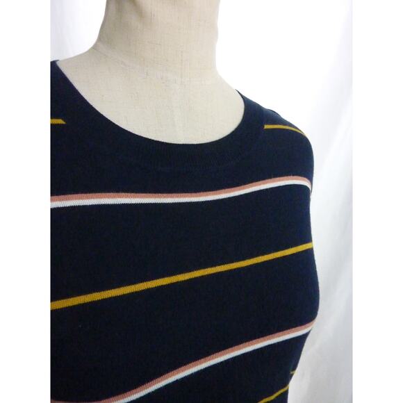 Banana Republic Navy Blue Striped Crew Neck Sweater Top M - Picture 4 of 6